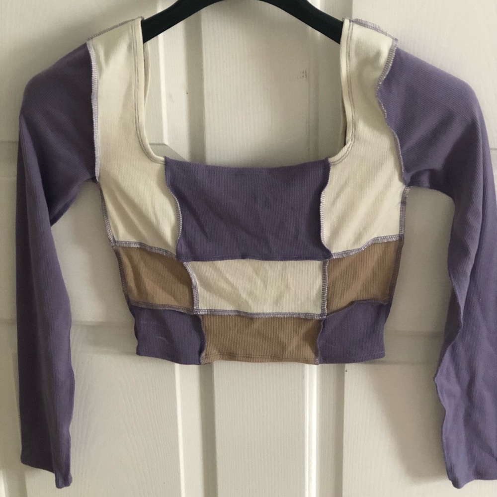 Color Block Crop Top